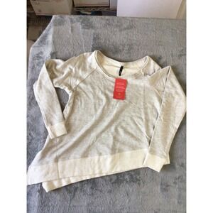 Evereve 'ELAN' Asymmetrical Raglan Sleeve Pullover Heather Gray Size S NWT